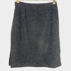 Casual Corner Vintage Skirt Womens 4 Gray Wool Cashmere Diamond Cut Side Slits